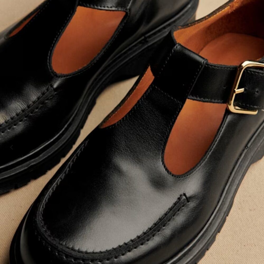 Sezane Violette Babies Glossy Black - Size 8